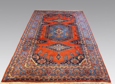 Large Vintage Handknotted Wiss Wool Rug