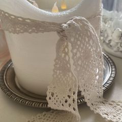 ShabbyChic Exlarge Candle with Vintage Base