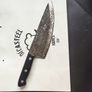 Rustic Chef Knife with Viking Pattern Engraving. Conquer the Kitchen with Art Viking  By Di'Casteel Image 2