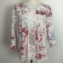 M&S Ivory red & blue floral peasant style top 3/4 sleeve size 20 includes postage Image 2