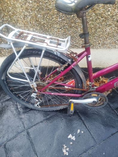 bike chain needs oil and flat wheel