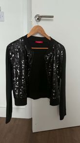 GUESS Black Sequin Cardigan size m