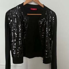 GUESS Black Sequin Cardigan size m
