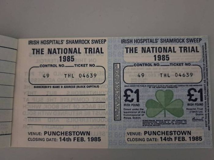 Book of12 Unused 1985 Irish Hospitals Sweepstake Tickets