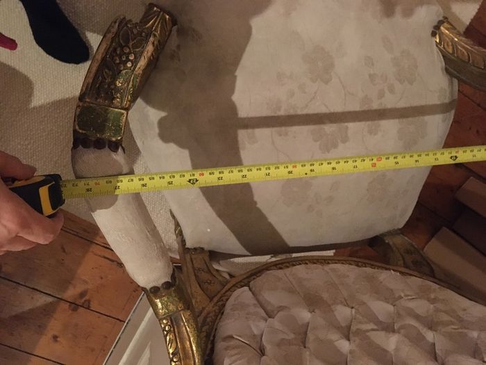 2 Antique Gold chairs with oval back
