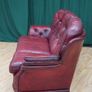 Deep-Red Leather Three Seater Image 3