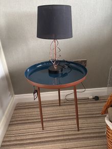 Bundle - 2 side  tables, two lamps and light shade