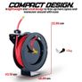 Air Hose Reel Retractable 3/8" Inch x 50' Feet Hybrid Polymer Hose, Max. 300 PSI Compressor Water Plastic Spring Driven Swivel Bracket Image 2