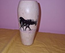 Hand carved African Soapstone vase