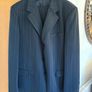 Mens 3 piece suit black with brown lines 58L Image 4