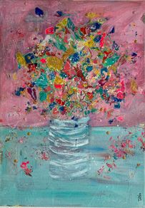 Original Irish Abstract Painting Irish Art Floral Art Original Floral Painting