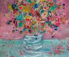 Original Irish Abstract Painting Irish Art Floral Art Original Floral Painting