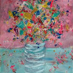 Original Irish Abstract Painting Irish Art Floral Art Original Floral Painting