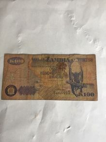 Old Zambia Banknote 100 Kwacha