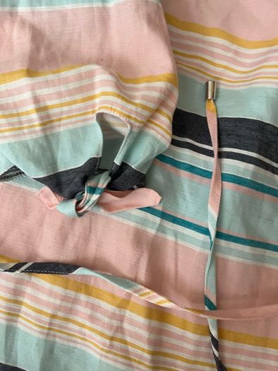 Brand new oasis linen striped off the shoulder mini dress
