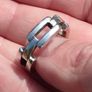 Vintage chunky 925 Silver Linked Ring Image 5