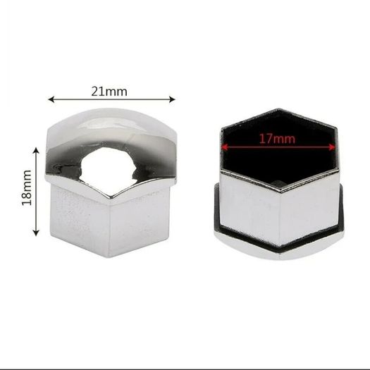 20pcs Wheel Nut Bolt Cover Caps, Silver For Audi Vw Bmw Mercedes, Universal 17mm