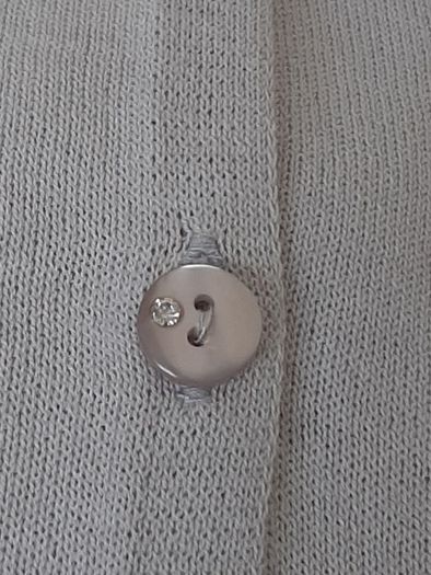 Fine Knit Silver Grey Cardigan with Jewelled Buttons