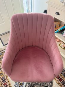 Pink Velvet Swivel Chair