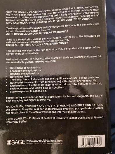 Nationalism, Ethnicity, And The State. By John Oakley. Making And Breaking Nations.