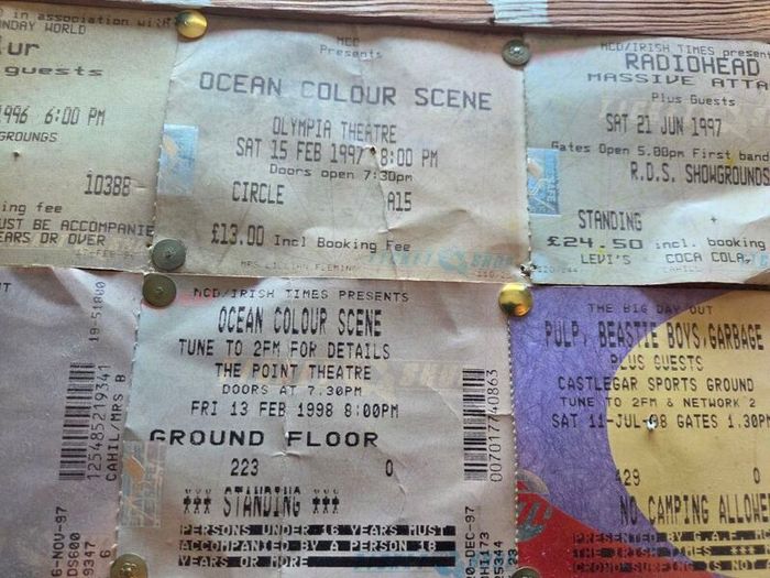 Blur, Oasis, Radiohead, Pulp, OCS 90's concert ticket collection
