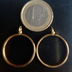 Two 9ct gold pendant mounts