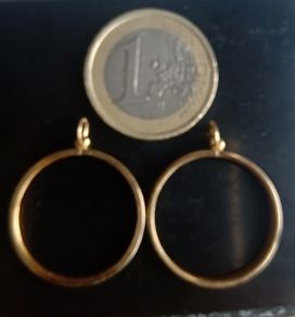 Two 9ct gold pendant mounts