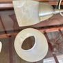 1980s Vintage Antique Brass Stylish 5 Arm Opaque Marble Effect Ceiling Lights Image 10
