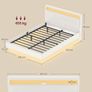 Bed frame with LED lighting and charging station 140 x 200 cm Image 5
