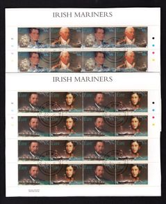 2003 Ireland Irish Mariners Commemorative Stamp Sheetlet plate 1A1A1A1A Fine CDS Used with Dublin cancel of 30th September 2003 (First day of issued) on envelope extract