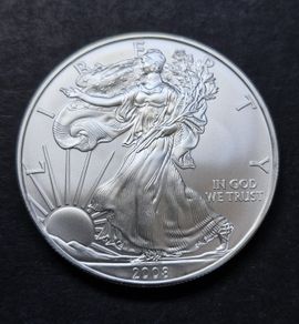 American Silver Eagle 2008 1 oz .999 Coin in capsule