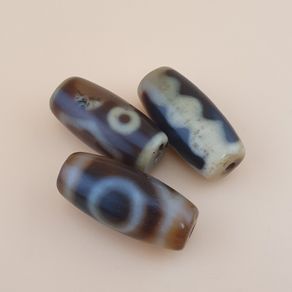 Vintage Himalayan Tibetan Rare Pattern Agate Lot of 3