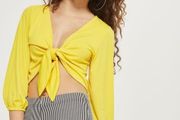 Yellow Crop Top from Topshop Size 8