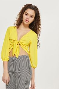 Yellow Crop Top from Topshop Size 8