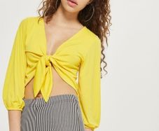 Yellow Crop Top from Topshop Size 8