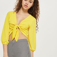 Yellow Crop Top from Topshop Size 8