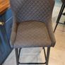 Dark grey diamond pattern bar stools - set of 4 Image 2