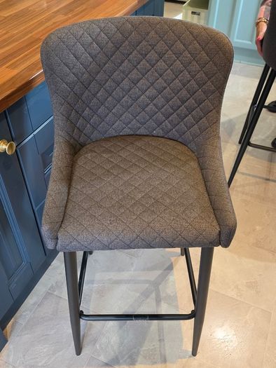 Dark grey diamond pattern bar stools - set of 4