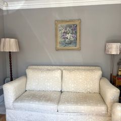Cream and white floral large sofa / couch