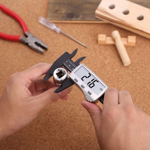 Digital Caliper 150mm with Extra-Large LCD Display, Inch/Fractions/Millimeter Conversion for Small DIY and Homework, Coin Battery included