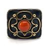 Rare Antique Servoz Paris Silver and Gold Cufflinks with Coral Image 5