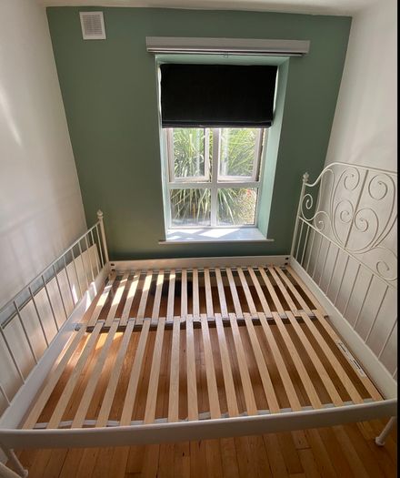 IKEA Leirvik Bed Frame (140x200 cm) + 2 Slatted Bed Bases