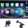 9'' Carplay Screen for Car, Wireless Carplay & Android Auto, Rotatable Car Play Screen with 1080P Backup Camera, Android Auto Screen with Mirror Link, Bluetooth, GPS Navigation, Voice Assistant Image 8