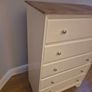 Newly Refurbished 5-Drawer Chest of Drawers - Linen White with Waxed Wood Top Image 3