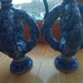 Pair Antique German Cobalt Blue Westerwald Ewers Image 5