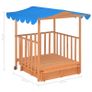 Kids Playhouse with Sandbox Fir Wood Blue UV50 Image 9