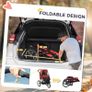Foldable Pet Stroller with Three Wheels, for Small, Medium Dogs, Red Image 3