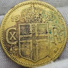 Island 1929 1 Krona Rare Coin