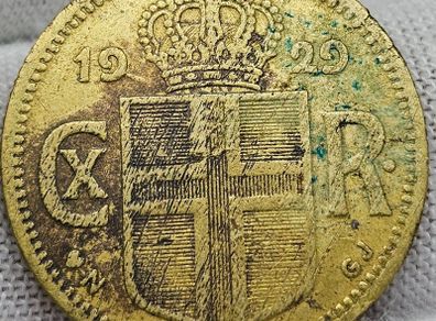 Island 1929 1 Krona Rare Coin