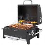 Steel Charcoal Grill Portable BBQ Smoker with Lid Adjustable Vents Two-Stage Charcoal Pan Thermometer Image 3